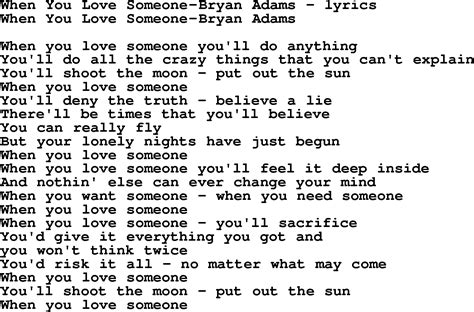 When you love someone you'll do anything. . Lyrics to someone